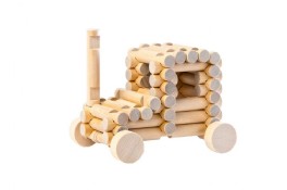 juego de piezas de madera para que los nios jueguen a hacer casitas