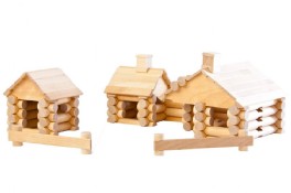 juego de piezas de madera para que los niños jueguen a hacer casitas