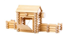 juego de piezas de madera para que los niños jueguen a hacer casitas